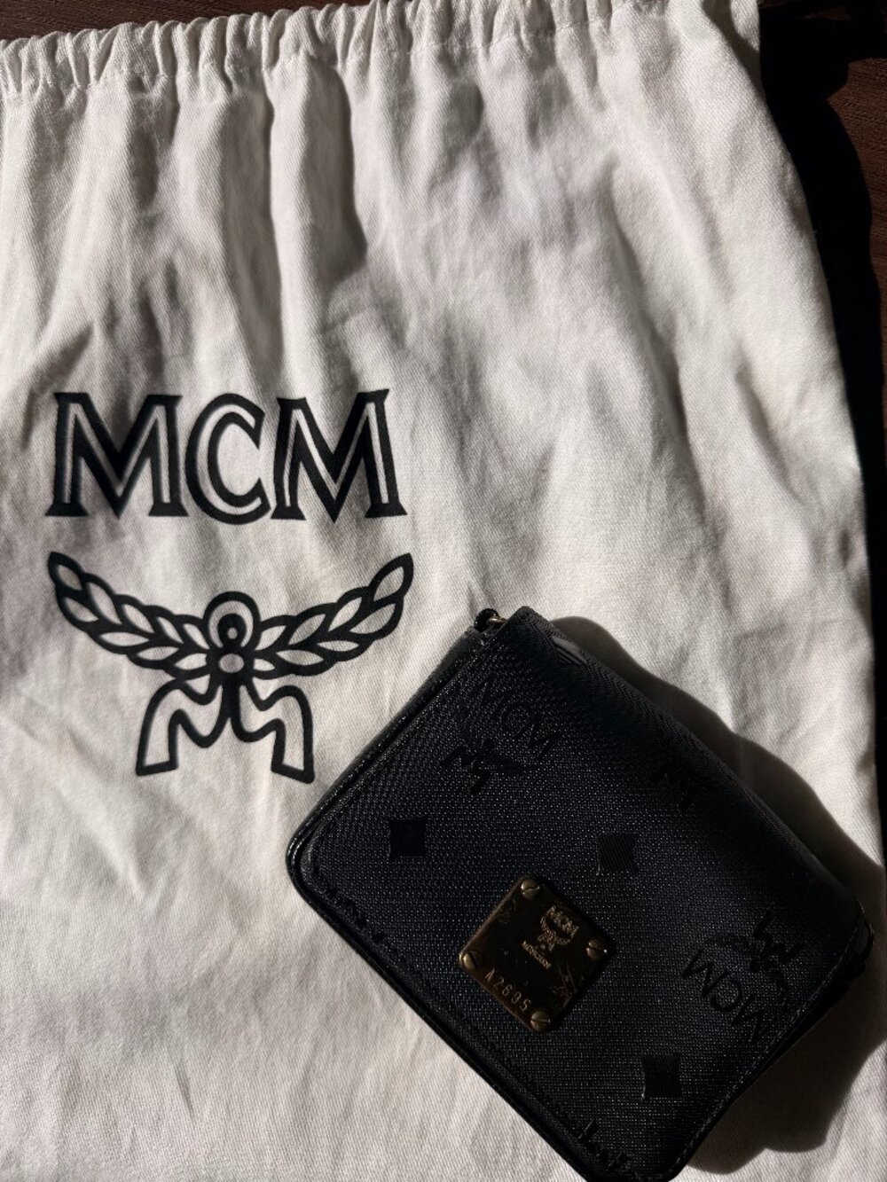 MCM Black Monogram Visetos Mini Gold Chain CrossBody Bag